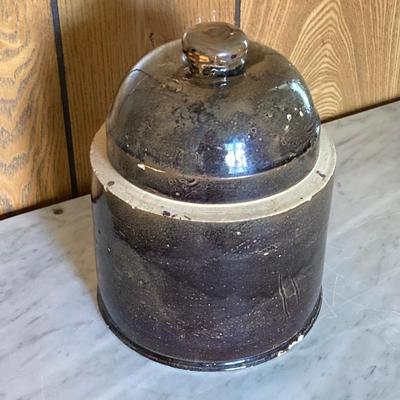 LOT 165: Vintage Brown Glazed Ceramic Animal Feeder