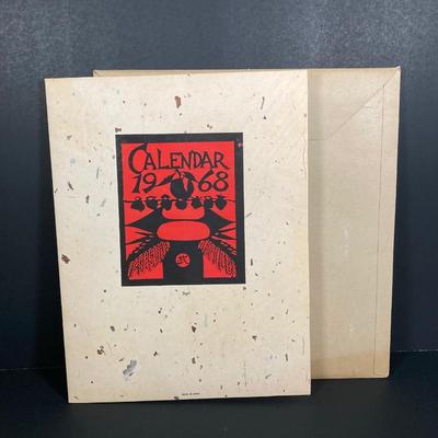 LOT 167: Vintage Beautifully Crafted 1968 Asian Themed Calendar