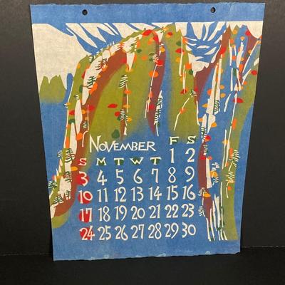 LOT 167: Vintage Beautifully Crafted 1968 Asian Themed Calendar