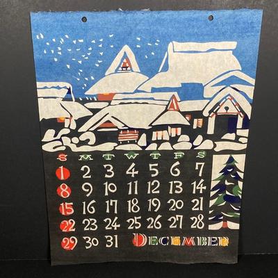 LOT 167: Vintage Beautifully Crafted 1968 Asian Themed Calendar