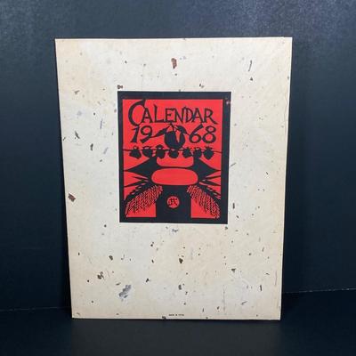LOT 167: Vintage Beautifully Crafted 1968 Asian Themed Calendar