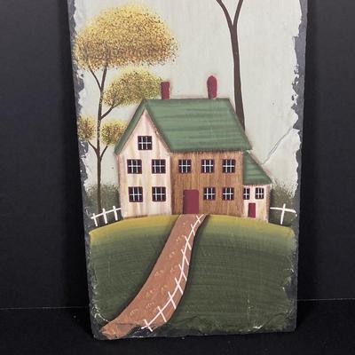 LOT 168: Winter, Spring, Summer and Fall - Painted Slate Wall Hangings