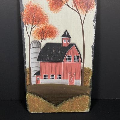 LOT 168: Winter, Spring, Summer and Fall - Painted Slate Wall Hangings