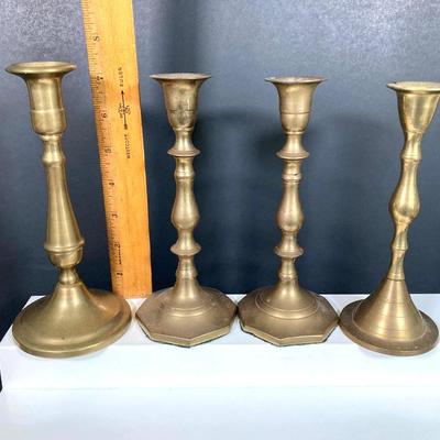 LOT 169: Large Collection of Brass Decor - Candleholders, Pitcher and Fish