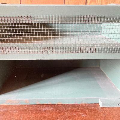 LOT 170: Primitive Collection - Painted Mini Wood Pie Safe, Thread / Wood Spool Lamp and More