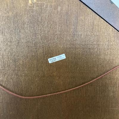 LOT 176: Five Tier Corner Shelf Unit, Upholstered Storage Foot Stool and Wooden Wall Mirror