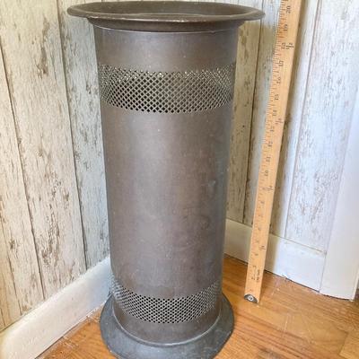 LOT 177: Brass Cane / Umbrella Holder with Collection of Wooden Canes