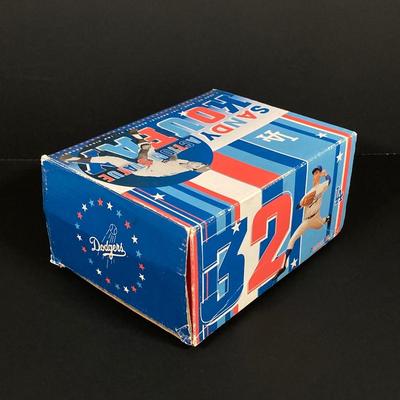 LOT 184: Brooklyn Dodgers 1955 World Series vs New York Yankees Wall Art, Sandy Koufax Figurine in Original Box and Ken-Wel Brand Sign