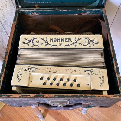 LOT 185: Vintage Hohner Accordion in Case