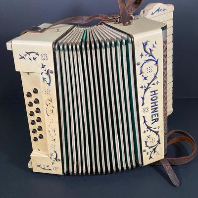 LOT 185: Vintage Hohner Accordion in Case
