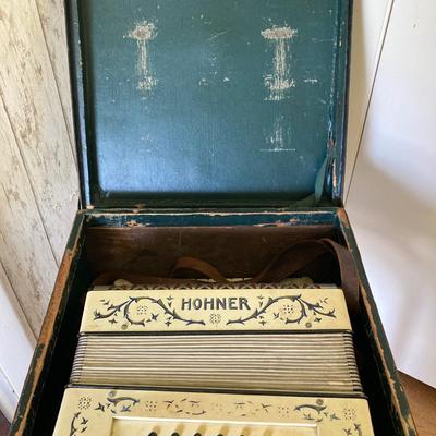 LOT 185: Vintage Hohner Accordion in Case