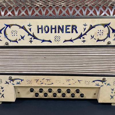 LOT 185: Vintage Hohner Accordion in Case