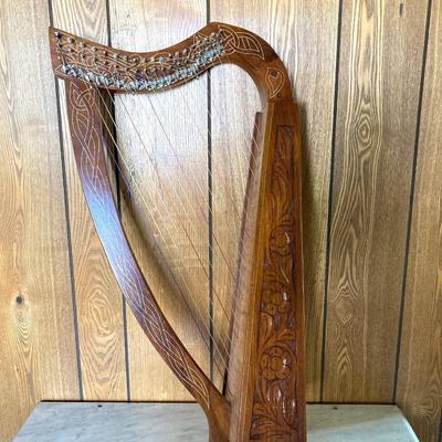 LOT 186: Gorgeous Carved Wood Harp