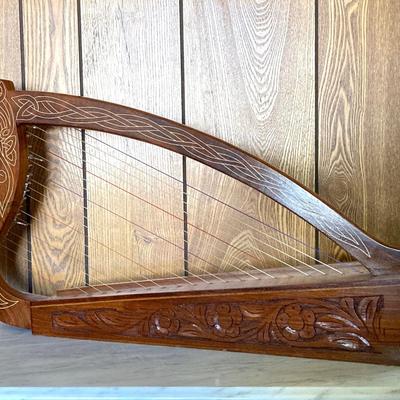 LOT 186: Gorgeous Carved Wood Harp