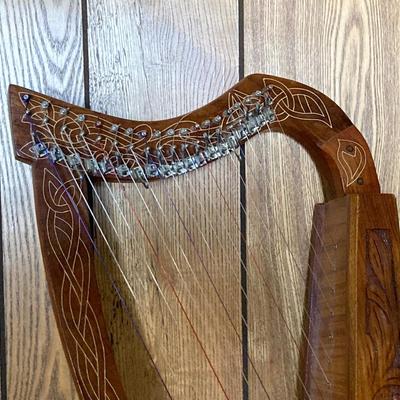 LOT 186: Gorgeous Carved Wood Harp