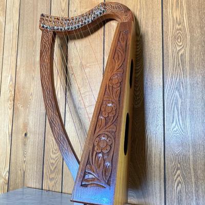 LOT 186: Gorgeous Carved Wood Harp