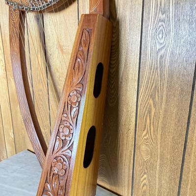 LOT 186: Gorgeous Carved Wood Harp