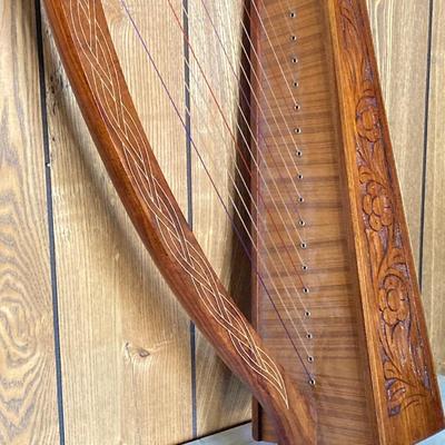 LOT 186: Gorgeous Carved Wood Harp