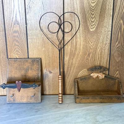 LOT 187: Collection of Primitive Home Decor