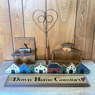 LOT 187: Collection of Primitive Home Decor