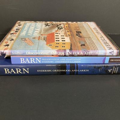 LOT 188: Handcrafted Log Style Side Table, Mountains / Cabin Wall Decor and Collection of Books