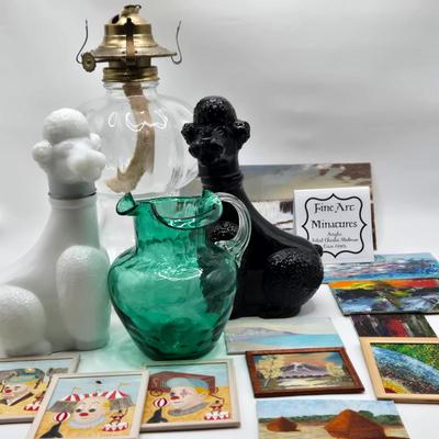 LOT 191: MCM Poodle Decanters, Art Miniatures By Charles Steelman, and More