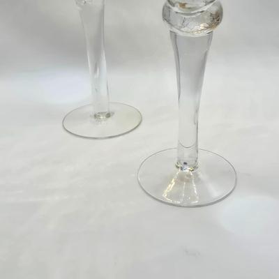 LOT 194: Beautiful Amber Glass Oversized Goblets and 3 Colored Glass Creamer/Syrup Pitchers