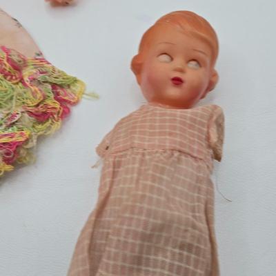 LOT 195: Small Vintage Dolls, Clothing, and Accessories