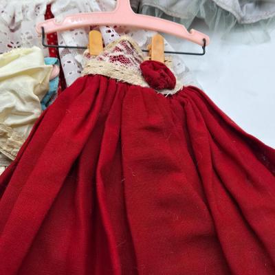 LOT 195: Small Vintage Dolls, Clothing, and Accessories