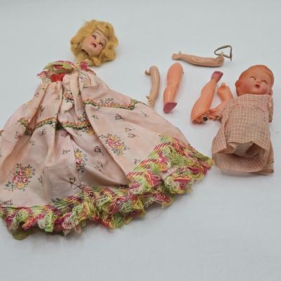 LOT 195: Small Vintage Dolls, Clothing, and Accessories