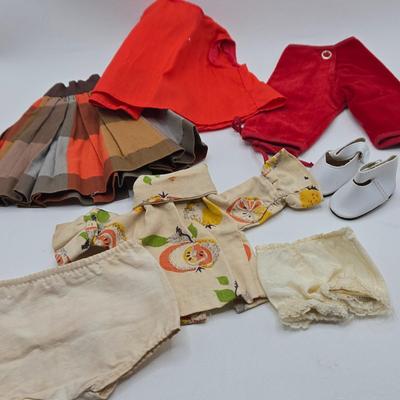LOT 195: Small Vintage Dolls, Clothing, and Accessories