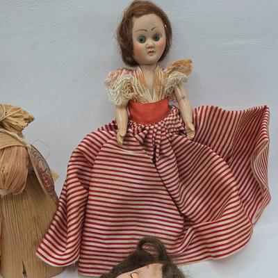 LOT 195: Small Vintage Dolls, Clothing, and Accessories