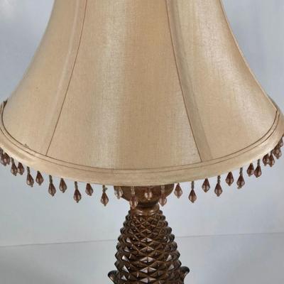 LOT 199: Pineapple Lamp, Mirror Wall Decor, Beautiful Table Runner, and Tablecloth