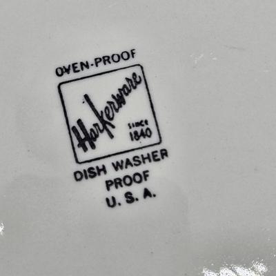 LOT 200: Cookbooks, Specialty Rolling Pins, Bundt Cake Pan, Handmade in Sweden Table Linen , Tile Trivet, Harkerware Serving Dish, and...