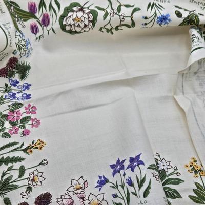 LOT 200: Cookbooks, Specialty Rolling Pins, Bundt Cake Pan, Handmade in Sweden Table Linen , Tile Trivet, Harkerware Serving Dish, and...