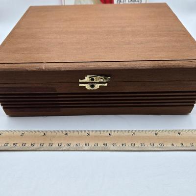 LOT 201: Antique Stoneware Tobacco Crock, Two Vintage Shaving Mugs, Wooden Cigar Box, and Cigar Box Book