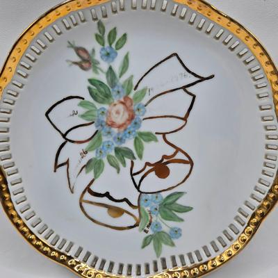 LOT 202: Beautiful San Francisco Music Box, Vintage Violet Trinket Dish, Menu Board with Place-settings, Vintage shoe Clips, and So Much...