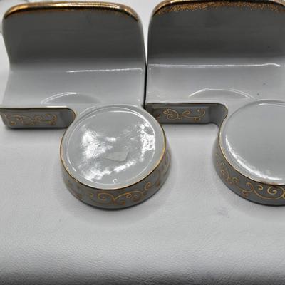 LOT 202: Beautiful San Francisco Music Box, Vintage Violet Trinket Dish, Menu Board with Place-settings, Vintage shoe Clips, and So Much...