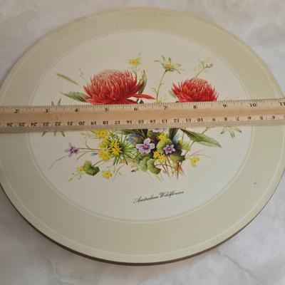 LOT Kitchen Lot with Apple Clock, Tupperware Jell-o Mold, Serving Plates, Cannister with Match Collection, and More