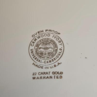 LOT Kitchen Lot with Apple Clock, Tupperware Jell-o Mold, Serving Plates, Cannister with Match Collection, and More