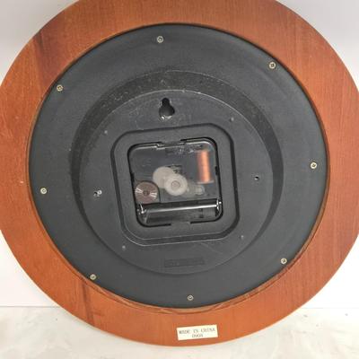 LOT Kitchen Lot with Apple Clock, Tupperware Jell-o Mold, Serving Plates, Cannister with Match Collection, and More