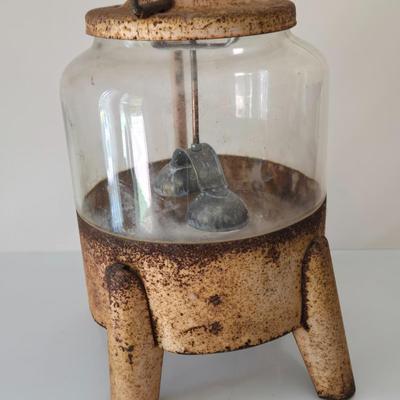 LOT 207: Vintage Toys Including C.G. Wood Company Ringer Washer, Plush Mechanical Dog, Roly Poly Clown, and More