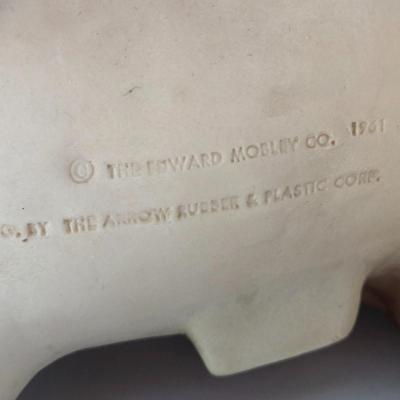 LOT 210: Edward Mobley Co. Arrow Rubber Corp. Horse Pony Squeak Toy, Fisher Price Molly Moo Cow, Handcrafted Wooden Toy Horse, and...