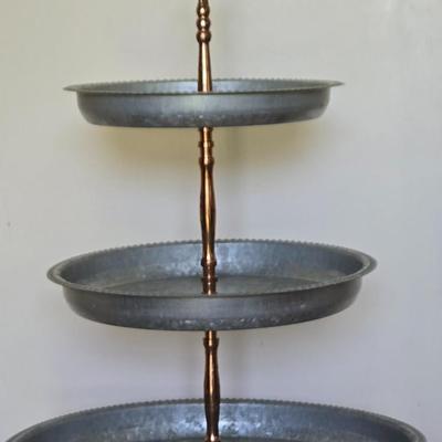 LOT 212: Three Tier Metal Galvanized Tray with Memo Board and Assorted Picture Frames