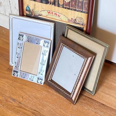 LOT 212: Three Tier Metal Galvanized Tray with Memo Board and Assorted Picture Frames
