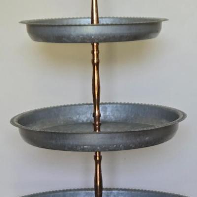 LOT 212: Three Tier Metal Galvanized Tray with Memo Board and Assorted Picture Frames