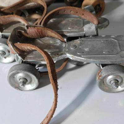LOT 215: Vintage Women's Chicago Roller Skates, Adjustable Metal Roller Skates, And Chicago Roller Skates that Fit Over Shoes