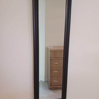 FLORAL OIL ON CANVAS AND A FULL LENGTH WALL MIRROR
