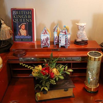 Master Bedroom: Red Desk, Chair & Decor
