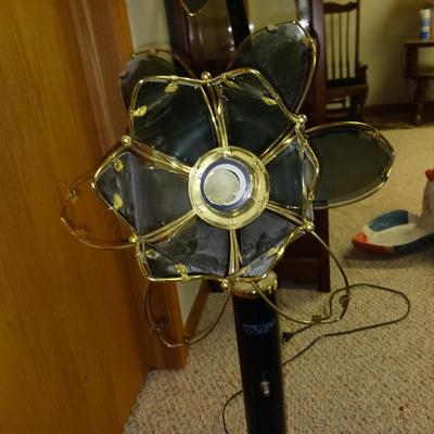 A UNIQUE GLASS PETAL FLOOR LAMP 70" TALL
